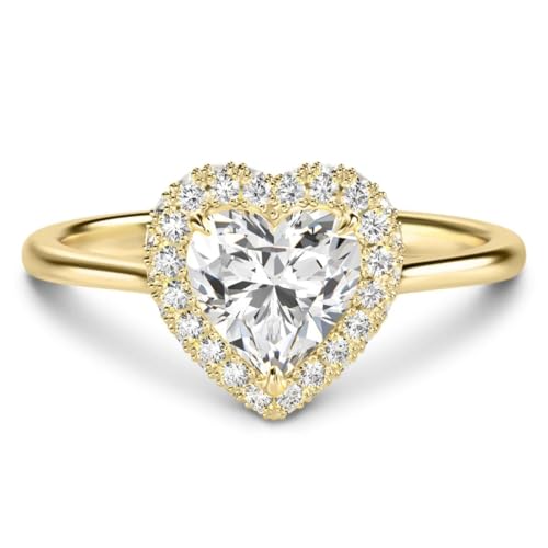 1.12 Carat Heart-Shaped Moissanite Rings with 18K White Gold Plated 925 Sterling Silver P2266