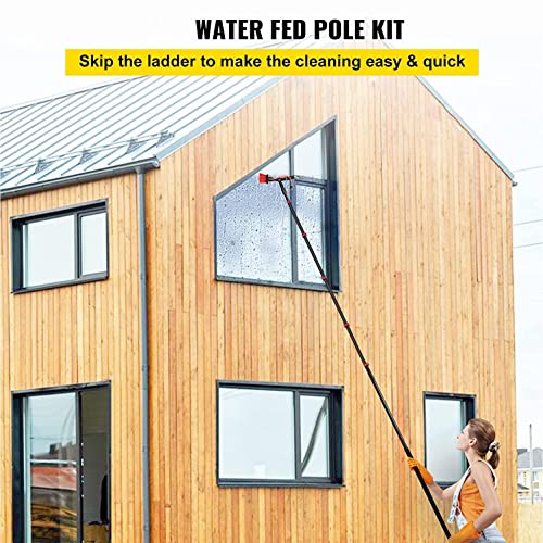 Water Fed Pole 3-in-1 Kit with Scrubber Brush, Spray Washer, Window Squeegee, 7.2M/23.6Ft D6557