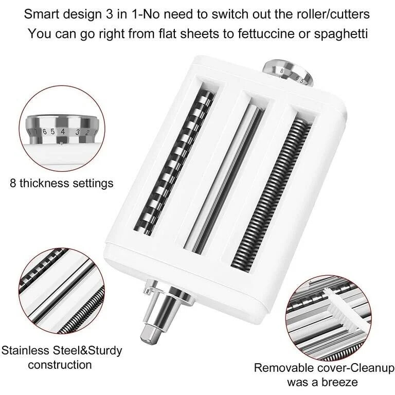 Pasta Maker Attachment for KitchenAid Stand Mixers 3 in 1 Set E1547