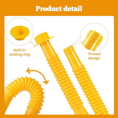 Universal Anti-Spill Gas Can Nozzle Replacement with Flexible Nozzle, 5 Set G6281