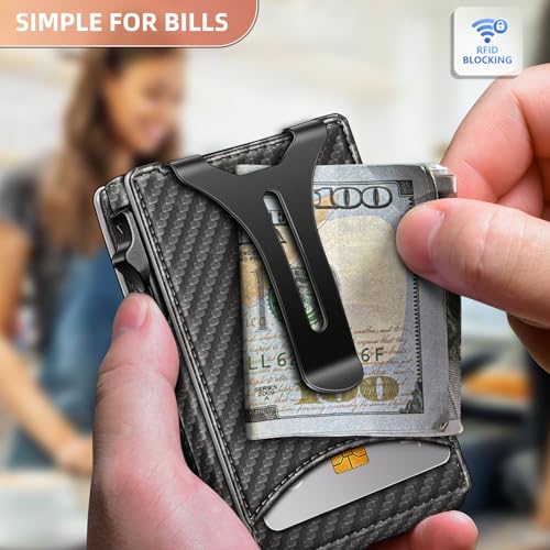 Men Wallet Money Clip Wallet Slim 9 Cards Metal Credit Card Case Magnetic Leather Flip O416169