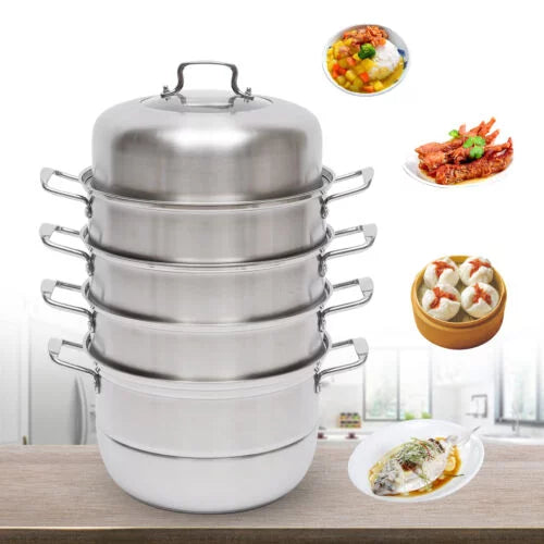 5 layers Stainless Steel Steamer Cooker Pot with Glass Lid R9302
