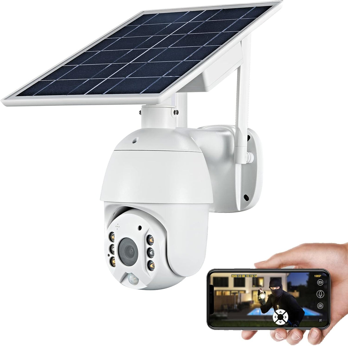 Wireless Solar Security Camera 1080P Night Vision 2-Way Audio U98005