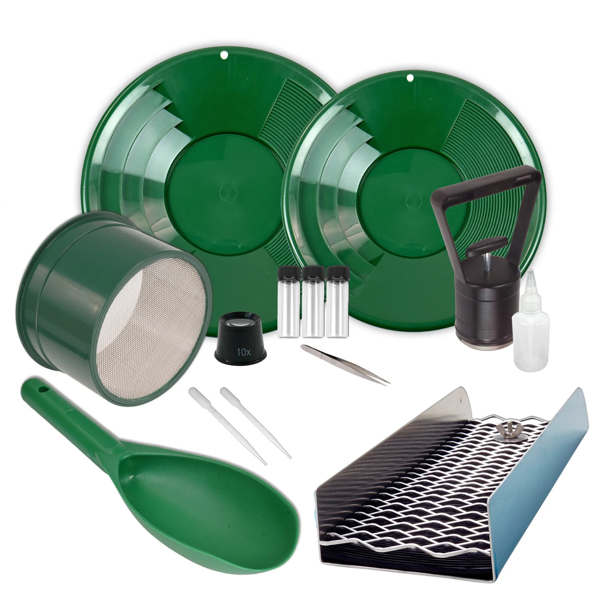 14 pc Gold Prospecting Kit with Sluice, Classifier, Pan Set N802