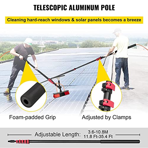 Water Fed Pole 3-in-1 Kit with Scrubber Brush, Spray Washer, Window Squeegee, 7.2M/23.6Ft D6557