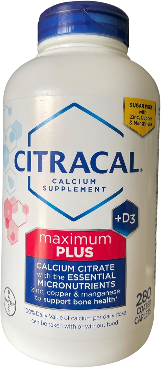 Calcium Citrate Caplets Maximum Plus D3 280 ct. M373