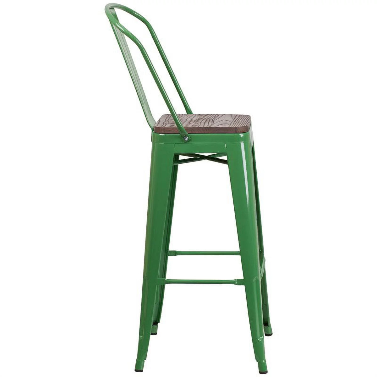 Green Metal Bar Stool Set of 3 H131457