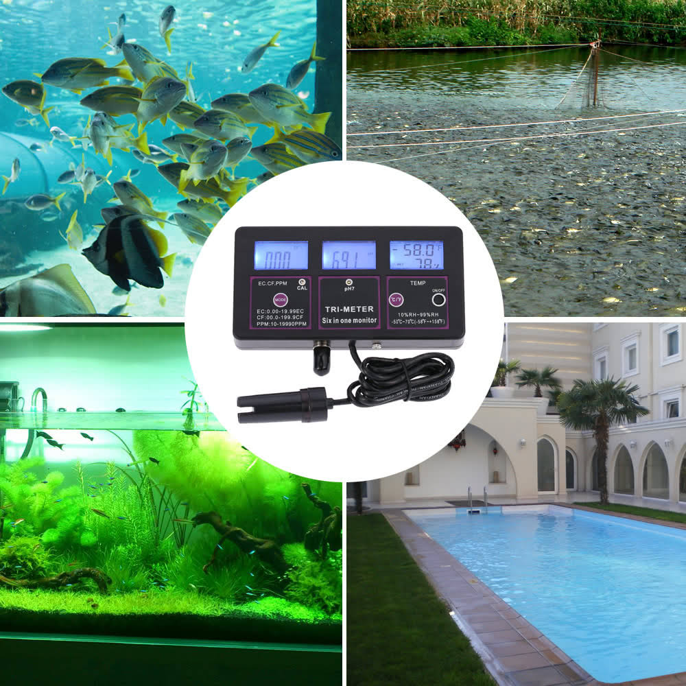 6 in 1 Multi-Parameter Water Testing Meter E7615