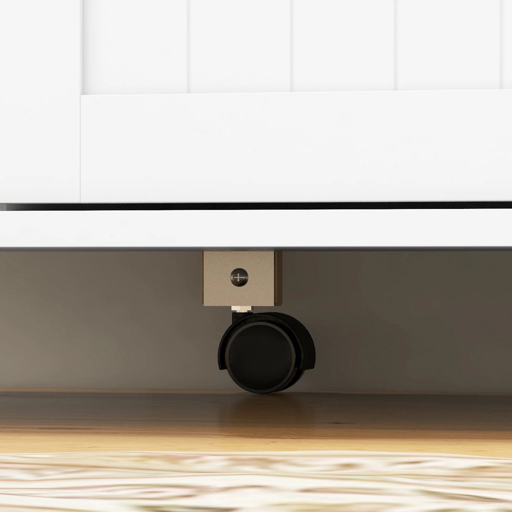 White Kitchen Island on Wheels T72067