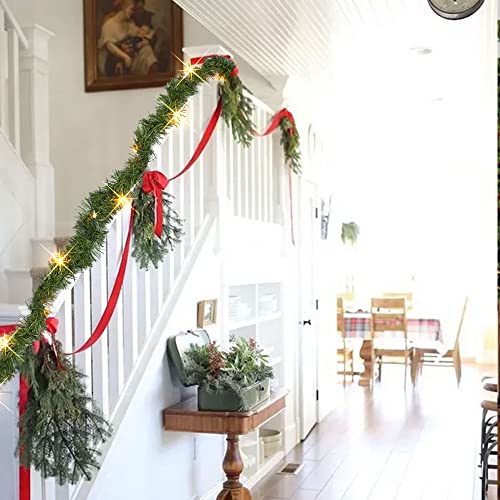14.8 FT Artificial Christmas Garland with 50 Pre-Lit LED Lights W110306