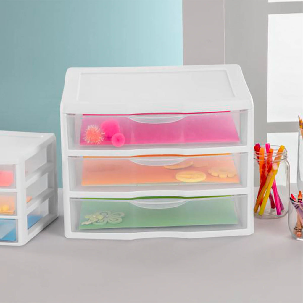 Clear Plastic 3 Drawer Storage System, 3 Pack H31879