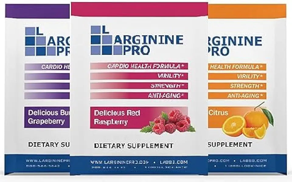 L-Arginine Pre-Workout Drink 90 Packets Orange Grape Raspberry D36237