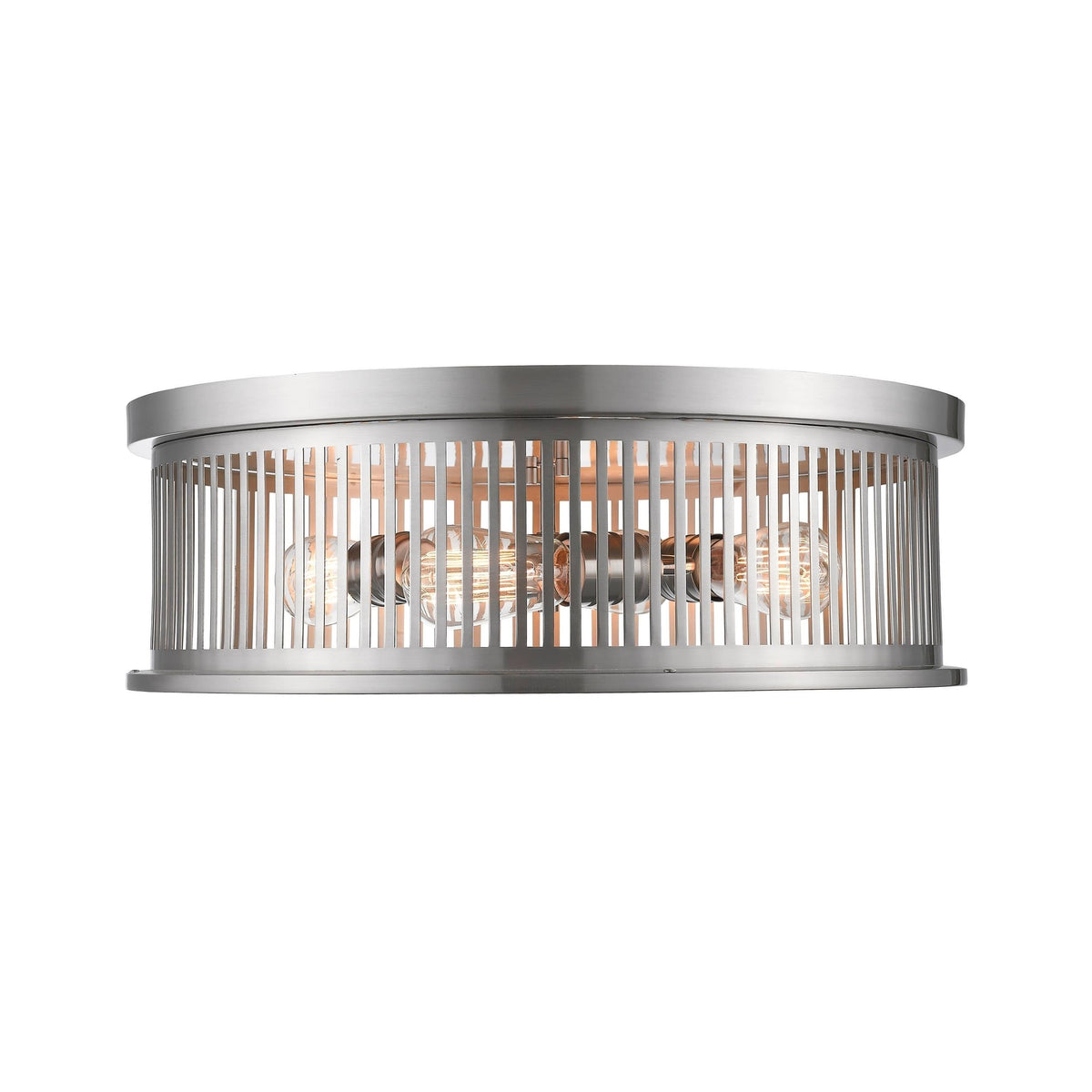 Nickel 4-Light Round Flush Mount R450