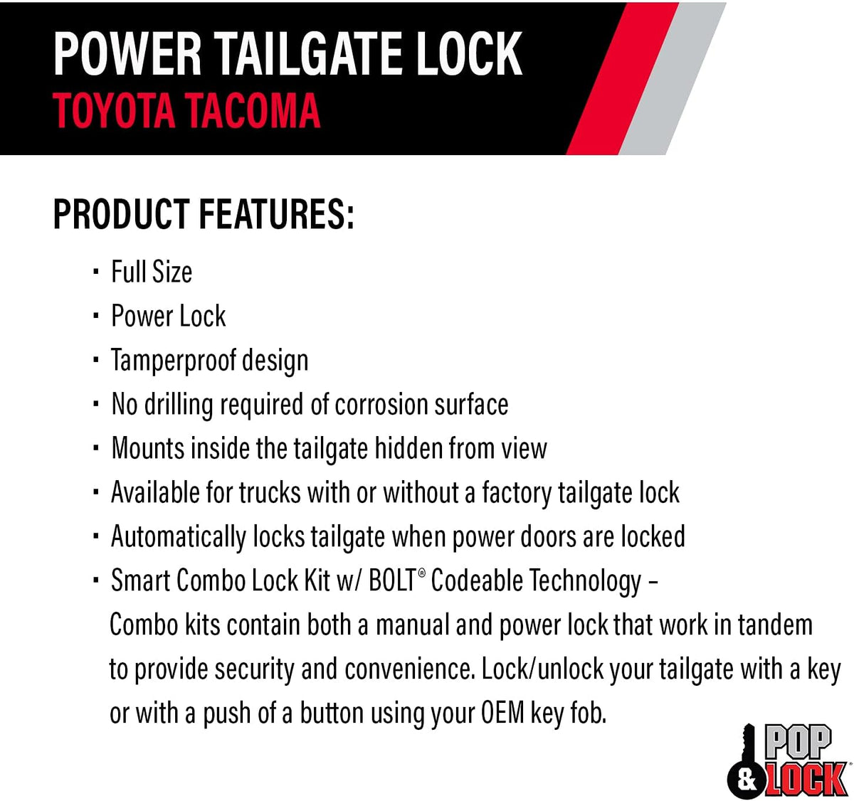 Black Power Tailgate Lock L46233