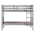Gray Solid Wood Twin-over-Twin Bunk Bed Frame M530