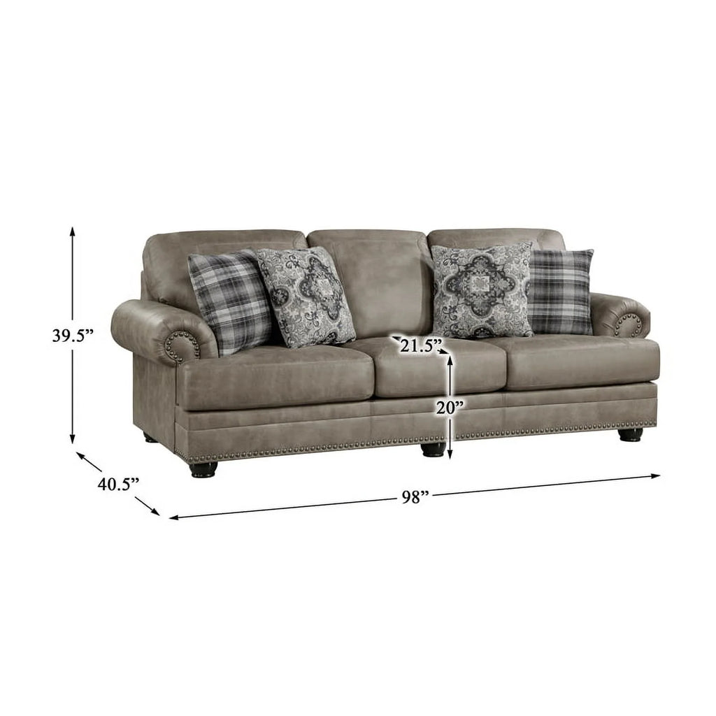 Microfiber Sofa in Mushroom Brown P743367