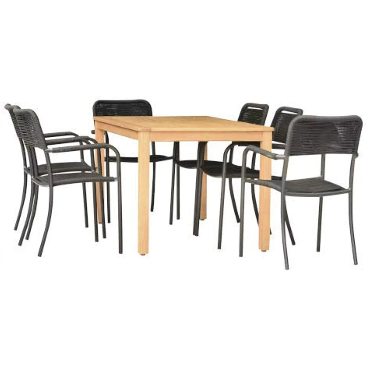 7pc Teak Finish Patio Dining Set K322