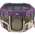 Purple & Beige Soft-Sided Dog & Cat Playpen W771162