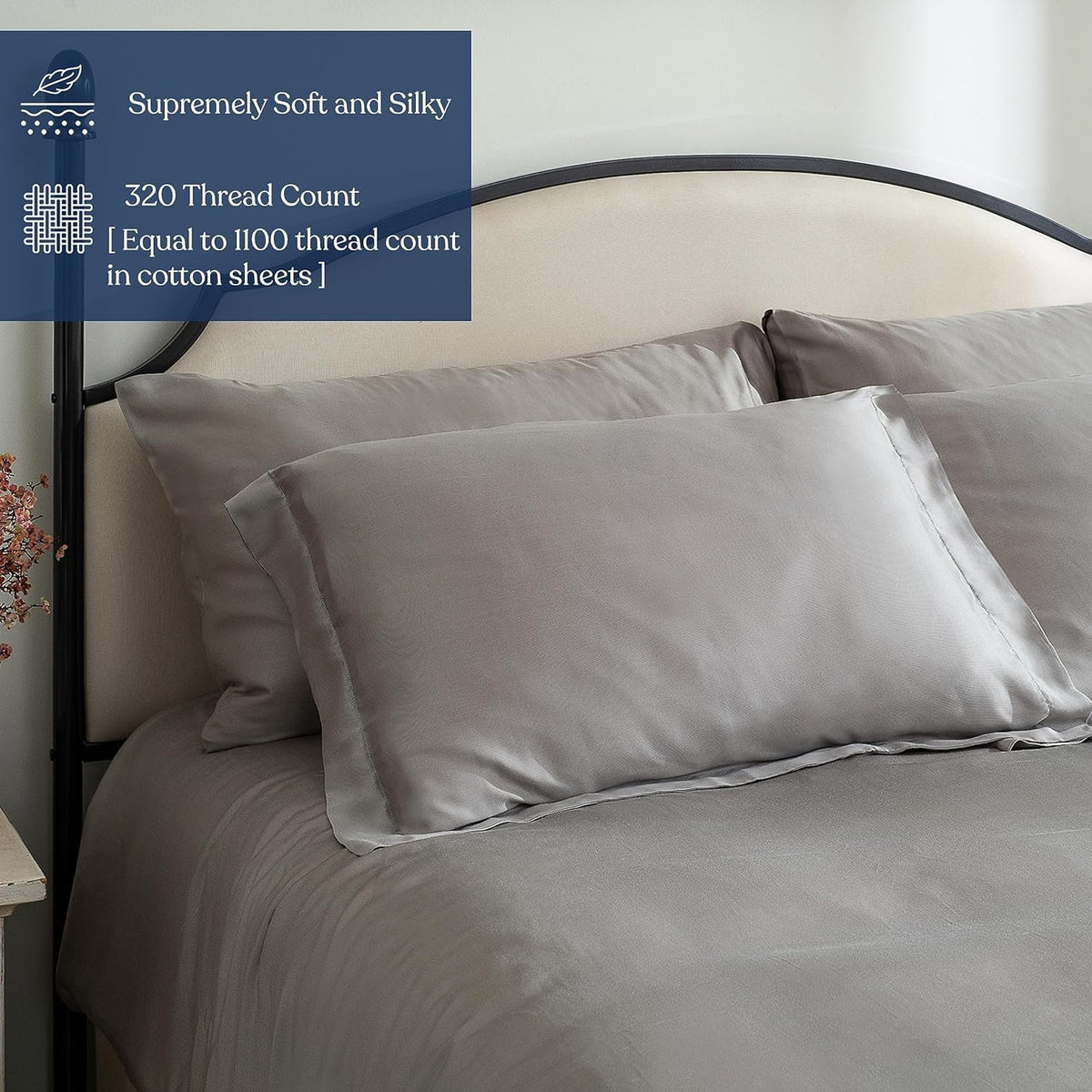100% Eucalyptus Lyocell Tencel Queen 3 Piece Fitted Sheet Set V45729