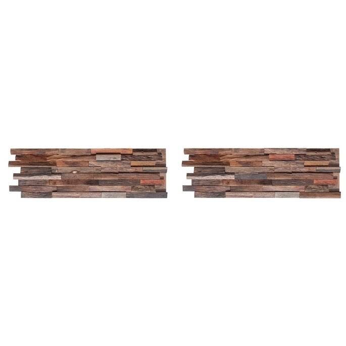 3D Mixed Brown Natural Solid Barn Wood Panels 10.40 sqft per Box G904