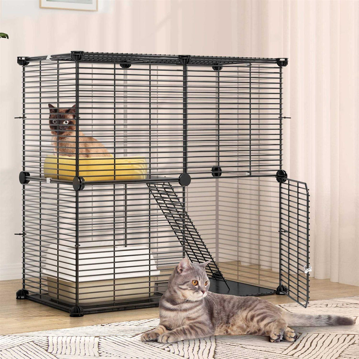 2-Tier Indoor Cat Cage Pet Playpen V38105