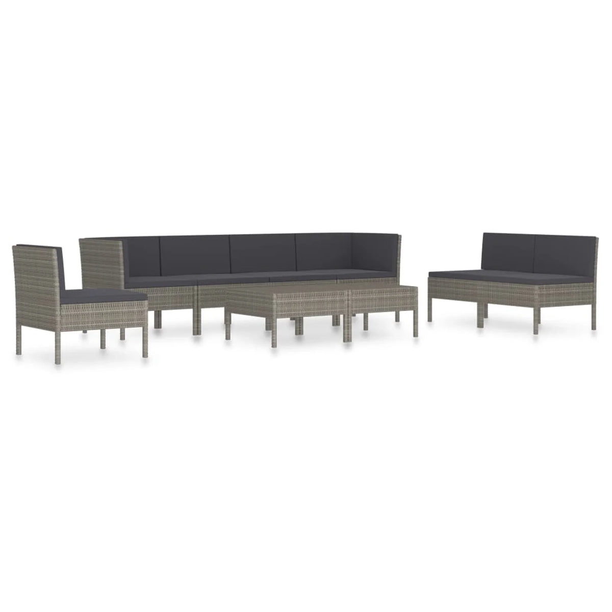 9 Piece Poly Rattan Outdoor Sectional Sofa Set with Cushions H786