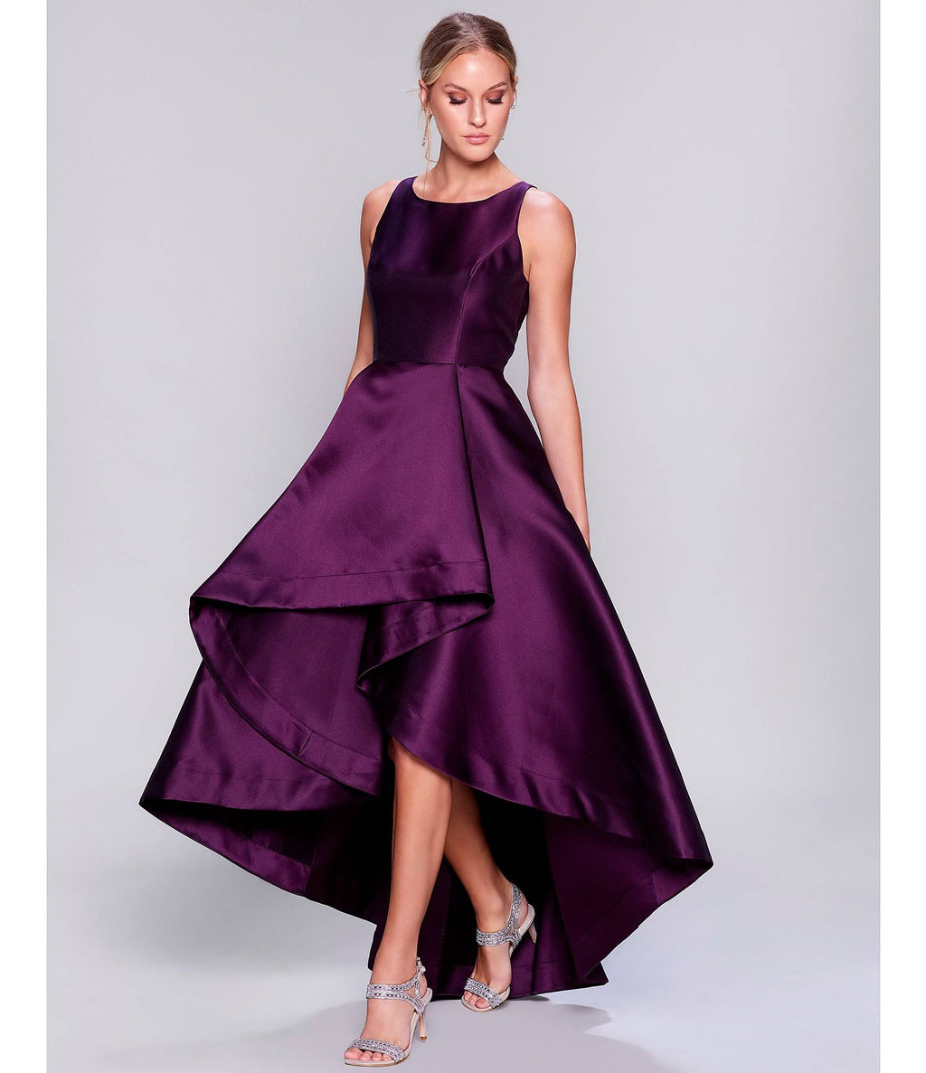 Black Mikado High-Low Gown M952