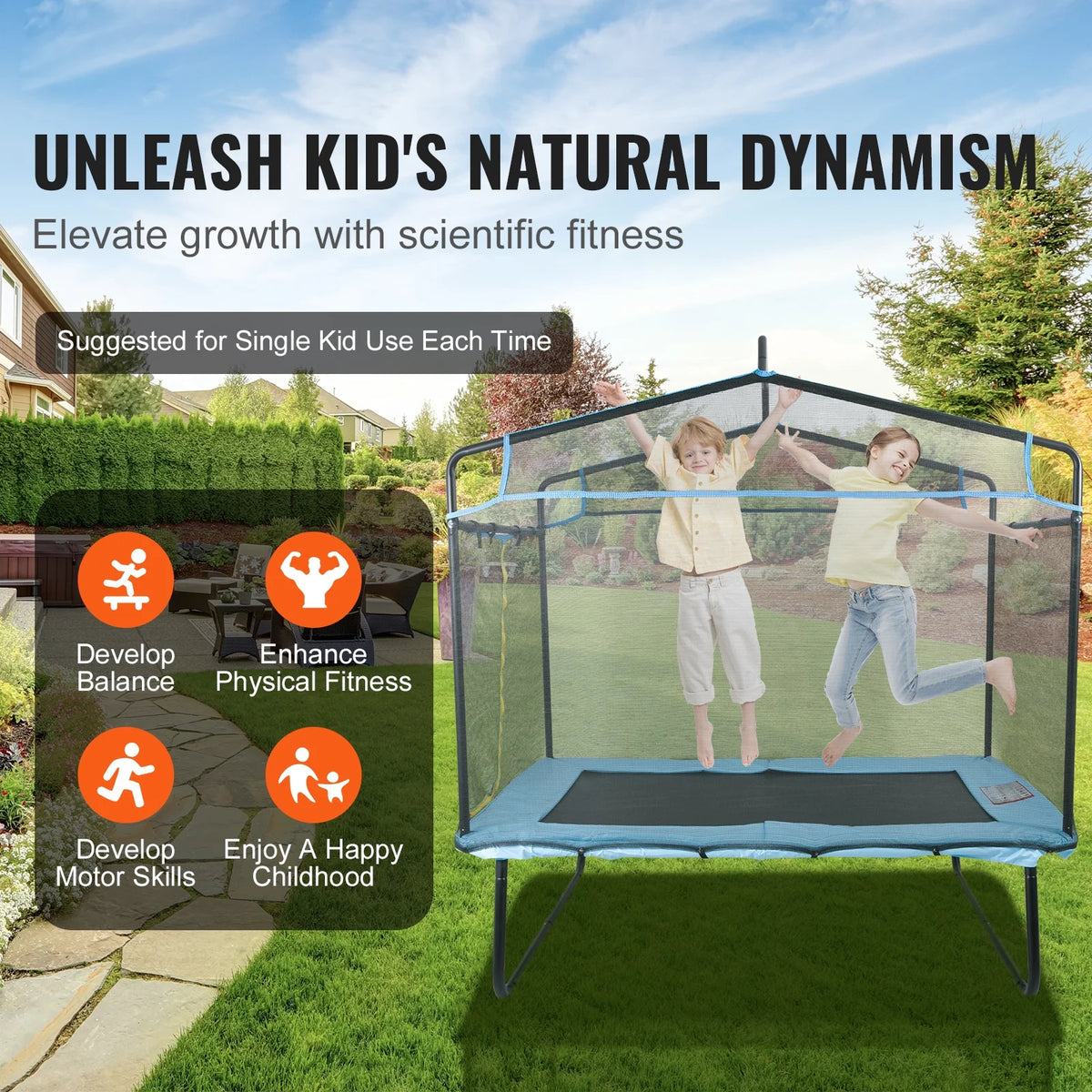 6FT Trampoline with Enclosure Net J24443