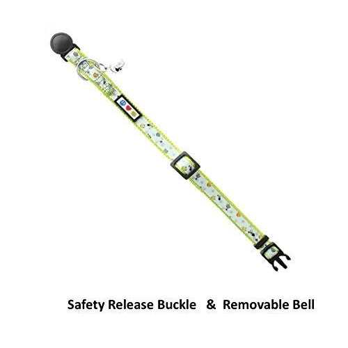 Cat Collar with Safety Buckle and Removable Bell C85673