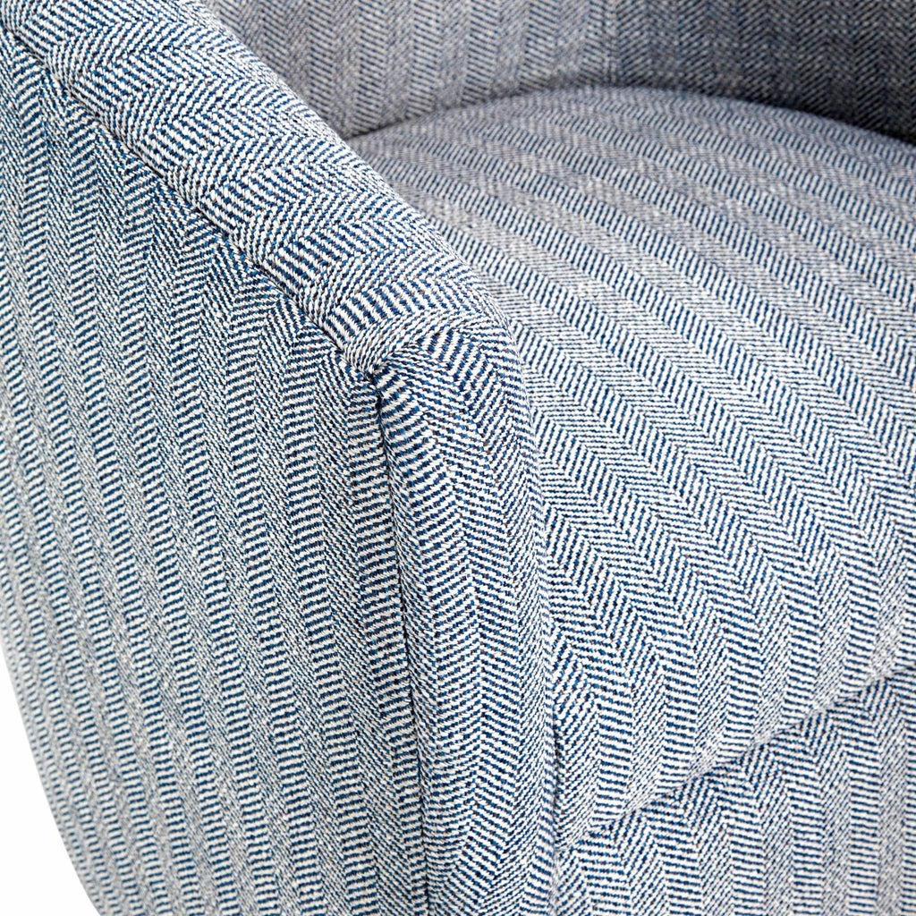 Indigo Blue Polyester Fabric Swivel Accent Chair N1126