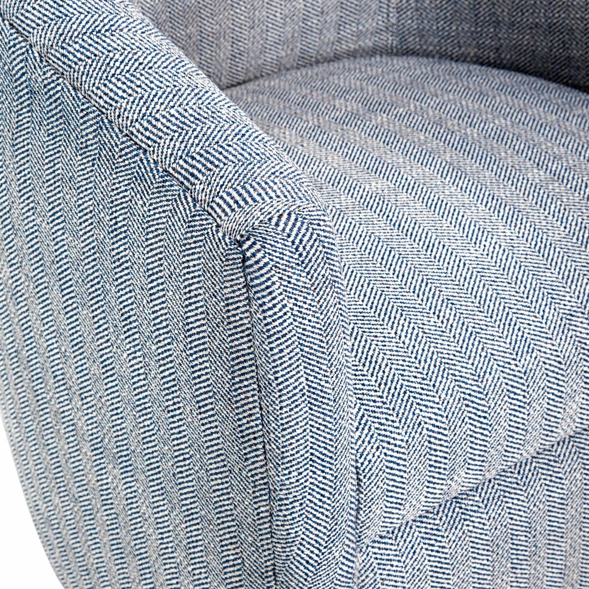 Indigo Blue Polyester Fabric Swivel Accent Chair N1126