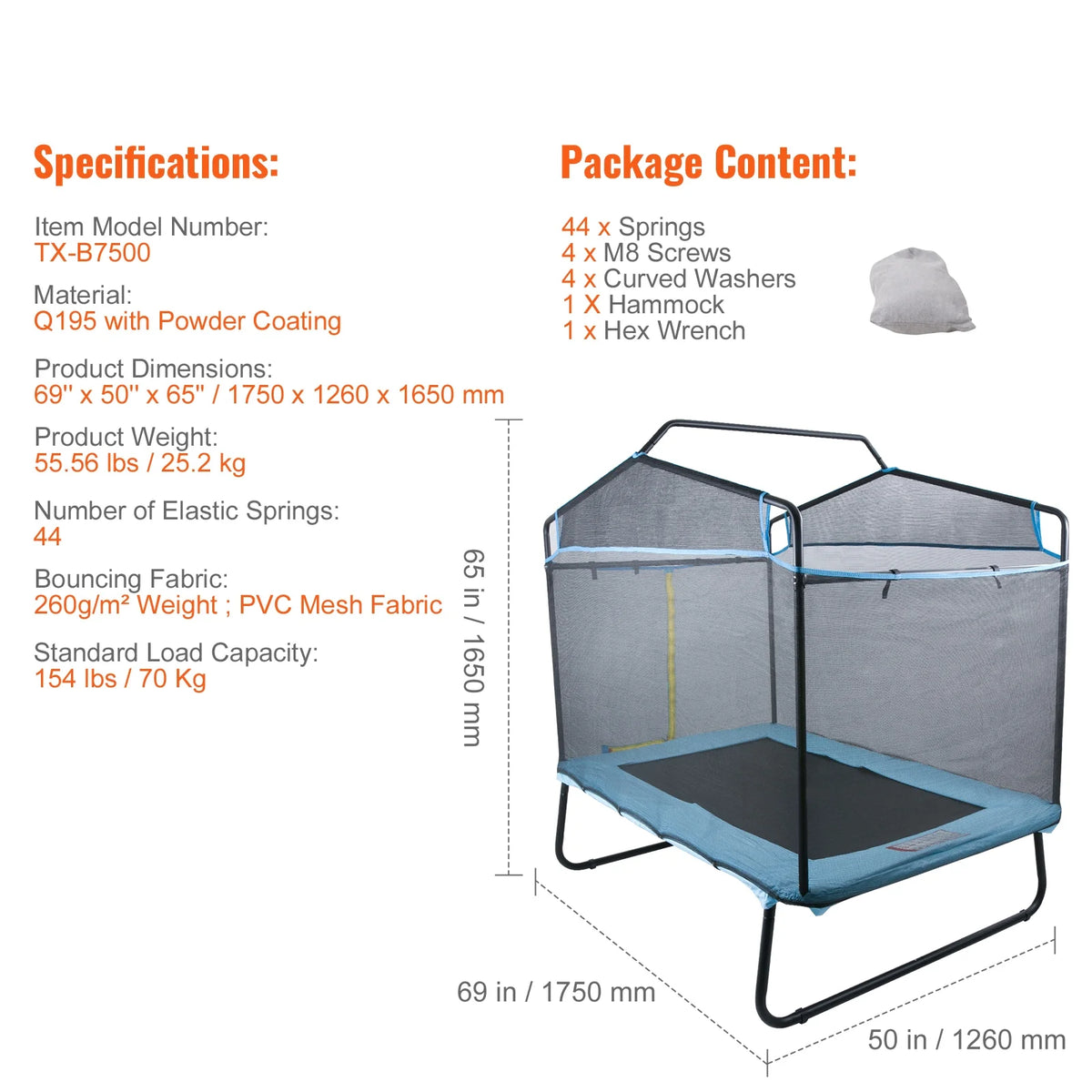 6FT Trampoline with Enclosure Net J24443