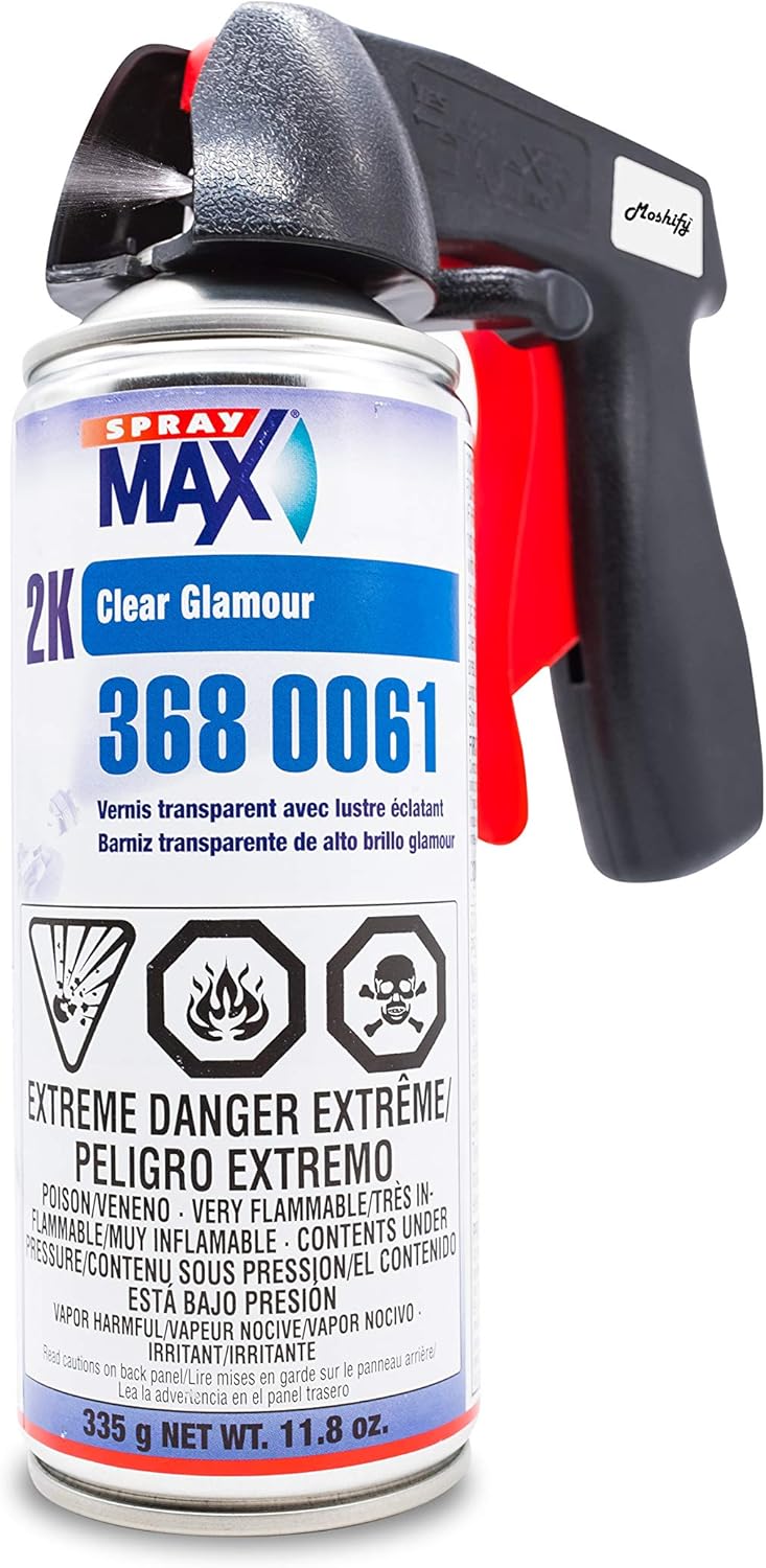2K Clear Coat Aerosol Spray Can High Gloss Automotive Clear Coat Two Stage Clear Coat with Spray Can Trigger Pack of 2 U84243